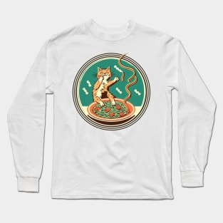 Silly Spaghetti Cat Long Sleeve T-Shirt